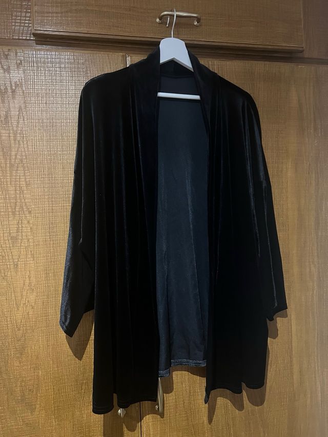 Cárdigan terciopelo negro talla única
