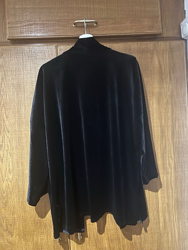 Cárdigan terciopelo negro talla única