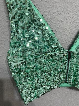 Top lentejuelas menta