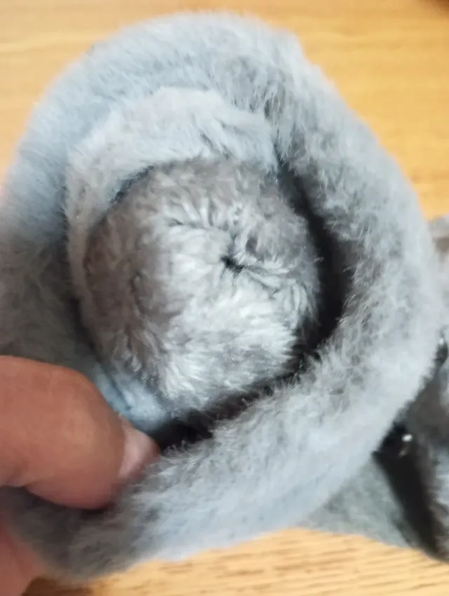 Guanti grigi con fodera in pelliccia