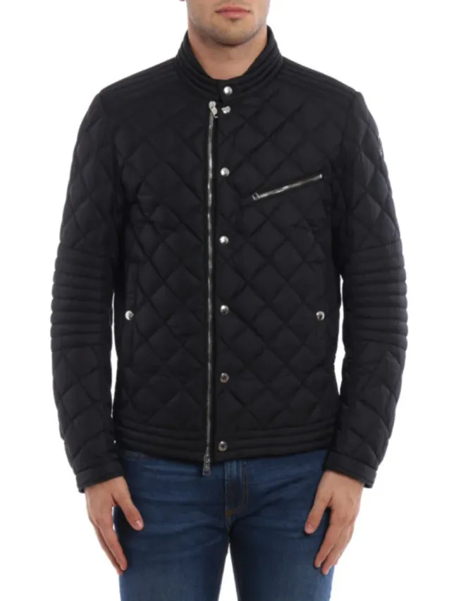 Chaqueta Moncler Negra, plumón Ligero Motero