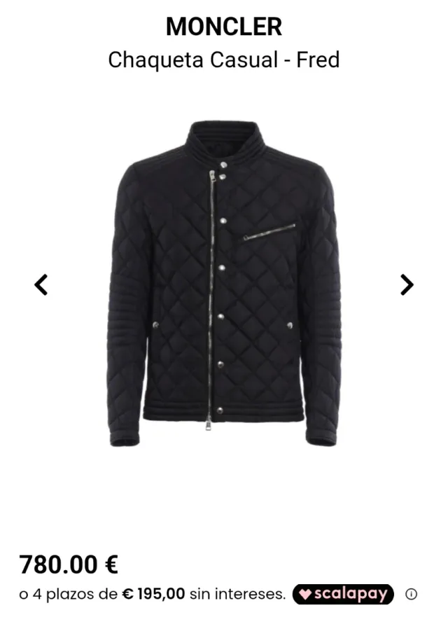 Chaqueta Moncler Negra, plumón Ligero Motero