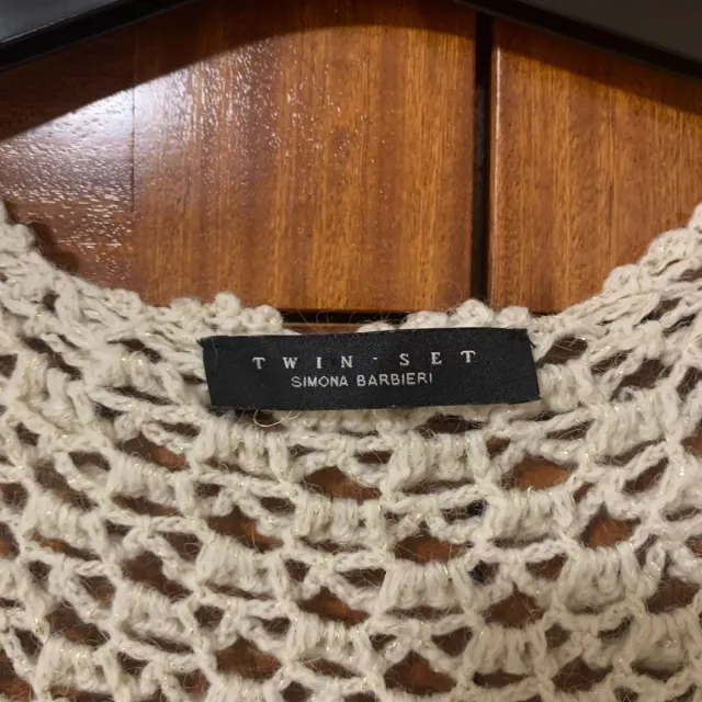 Chaqueta de punto larga beige