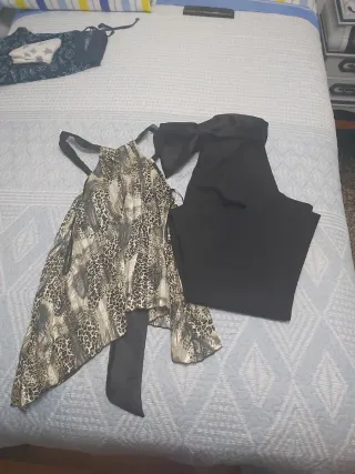 Conjunto fiesta negro y estampado