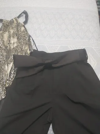 Conjunto fiesta negro y estampado