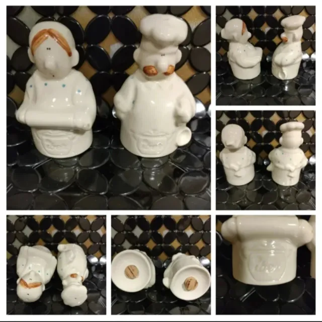 Salero y pimentero de porcelana