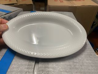 Bandeja de porcelana blanca
