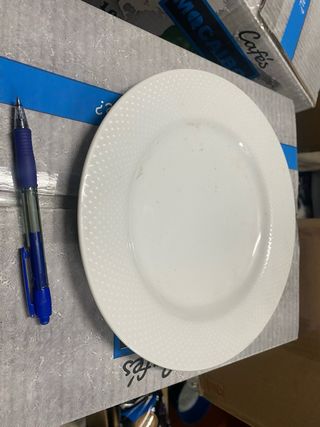 Bandeja de porcelana blanca