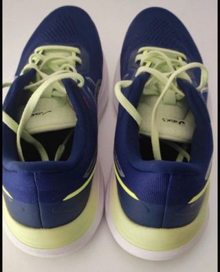 Zapatillas Asics running niña azul y amarillo