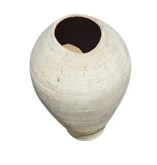 Giara in ceramica beige/grigia H45cm D35cm