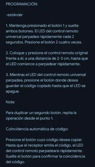 Mando garaje multi-frecuencia