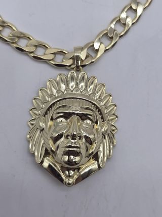 Collar Oro Laminado 14k Indio Guerrero