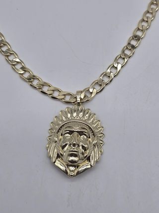 Collar Oro Laminado 14k Indio Guerrero