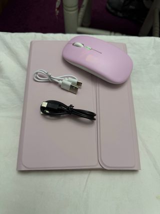 Funda Rosa Tablet con Teclado y Ratón