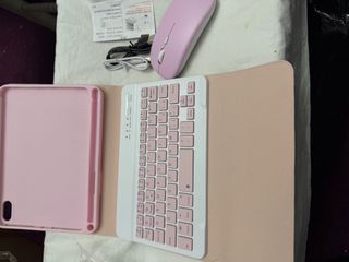Funda Rosa Tablet con Teclado y Ratón