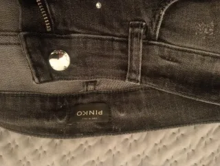 Jeans Pinko grigio con strass