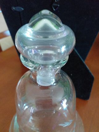 Juego 6 vasos y botella cristal tallado