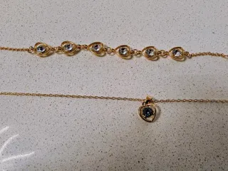 Set parure collana, bracciale, anello orologio