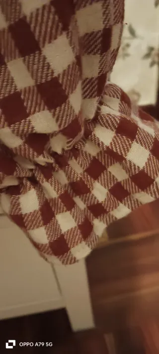 Camisa de franela cuadros rojo y blanco