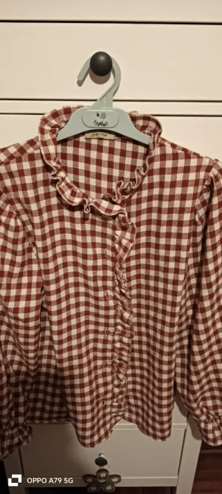 Camisa de franela cuadros rojo y blanco