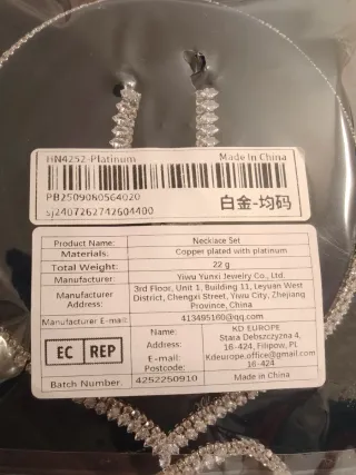 Set bigiotteria collana orecchini anello bracciale