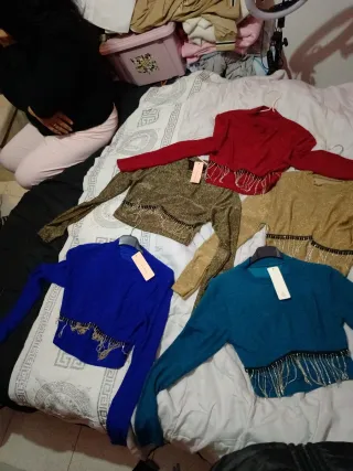 5 Camisetas Brillantes Mujer Talla Única