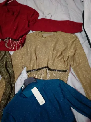 5 Camisetas Brillantes Mujer Talla Única