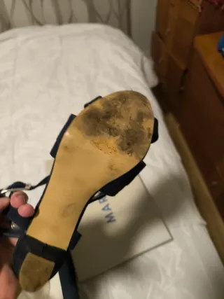 Sandalias de tacón azul marino