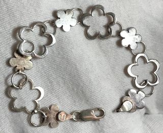 Pulsera Plata Ley Flores + Regalo