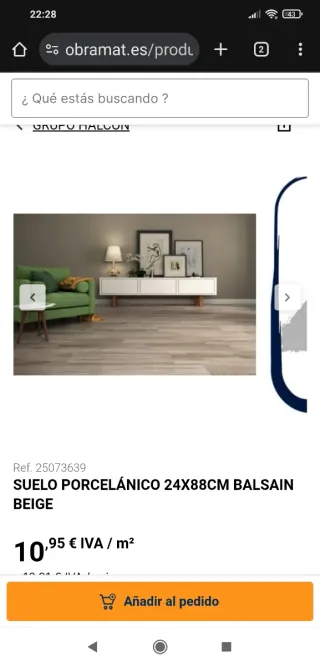 Suelo Porcelánico 24x88cm Balsain Beige