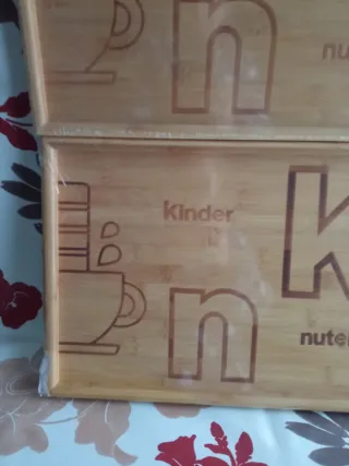 Set 2 Vassoi Nutella Kinder in Legno Nuovi