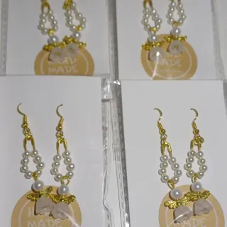 Pendientes Angelitos Perlas y Oro