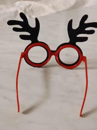 Occhiali Natale Renna Rossi Glitter