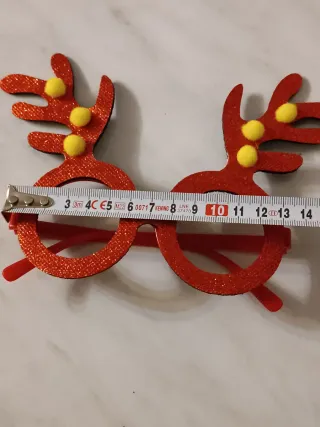 Occhiali Natale Renna Rossi Glitter