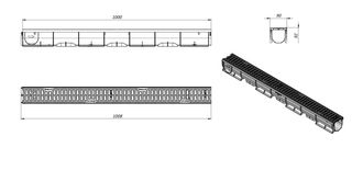Canal de drenaje de plástico con rejilla