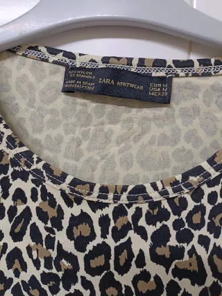 Blusa Zara Estampado Animal M