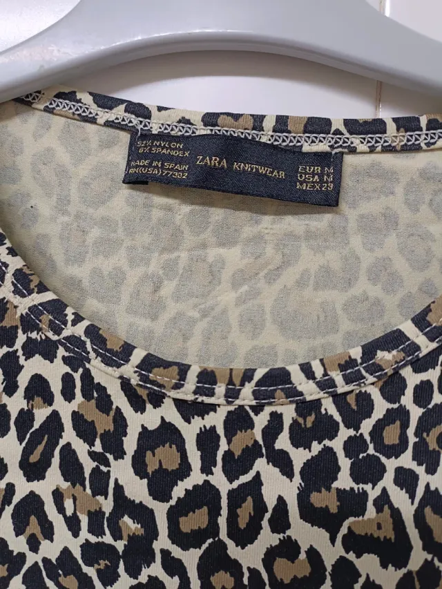 Blusa Zara Estampado Animal M