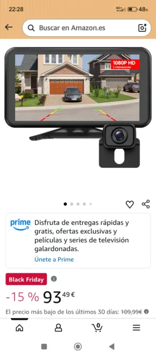 Cámara de marcha atrás 1080P HD Auto vox w12