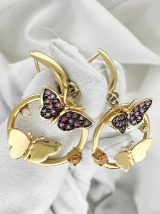 Pendientes  Mariposa Oro Diamantes