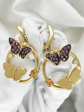 Pendientes  Mariposa Oro Diamantes