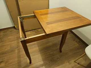 Mesa de comedor extensible madera 90x90 a 180x90