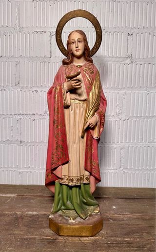 IMAGEN SANTA LUCÍA. OLOT. PASTA MADERA.