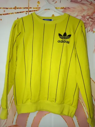 Sudadera Adidas Rayas Verticales Amarilla