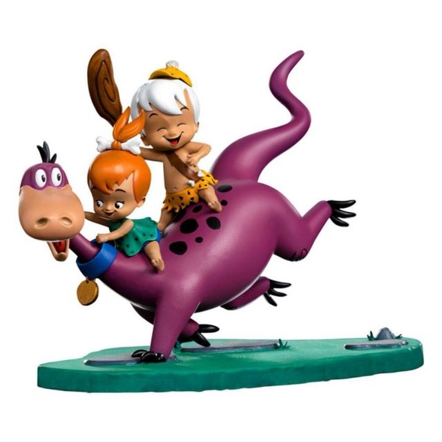 Figura Iron studio  Dino,Pebbles y Bamm.picapiedra