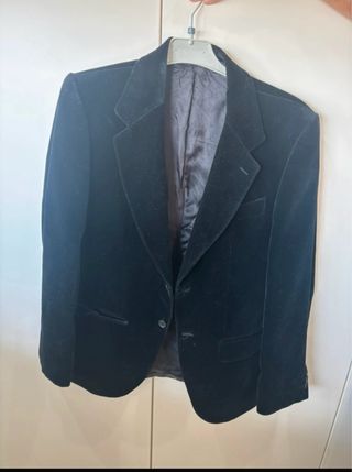 Chaqueta americana terciopelo negra