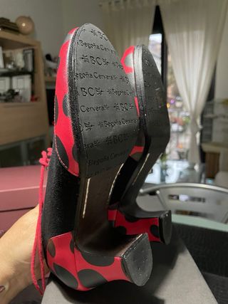 Zapatos Flamenco Profesionales Rojo y Negro