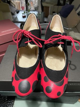 Zapatos Flamenco Profesionales Rojo y Negro