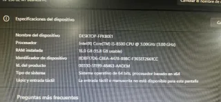 Ordenador HP Completo i5, 16GB RAM