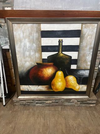 Cuadro Bodegón Botella Frutas