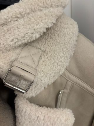 Cazadora Biker Doble Faz Ante Beige